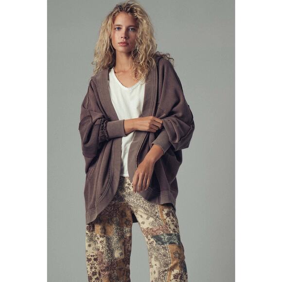 Urban Daizy Washed Waffle Knit Hooded Cardigan - Picture 9 of 9